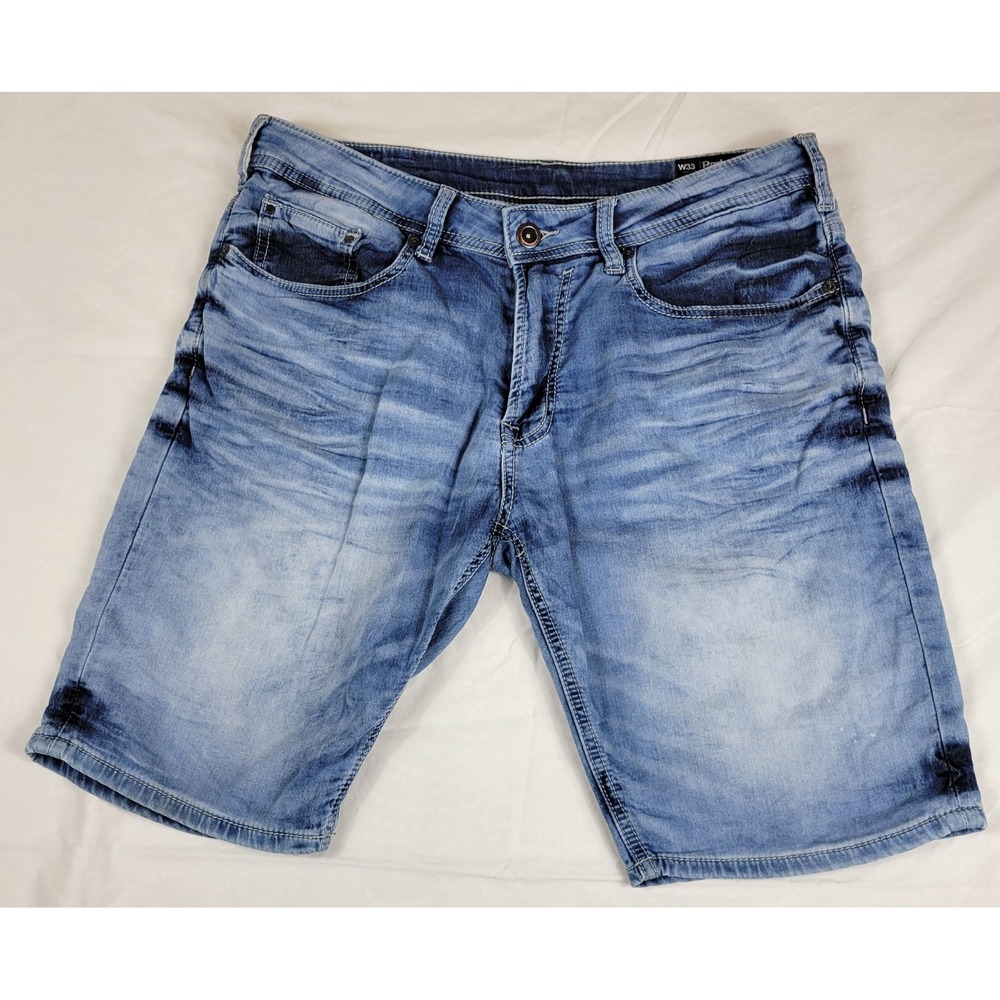 Buffalo David Bitton Parker-X Mens Blue Denim Shorts Slim Fit Stretch W33